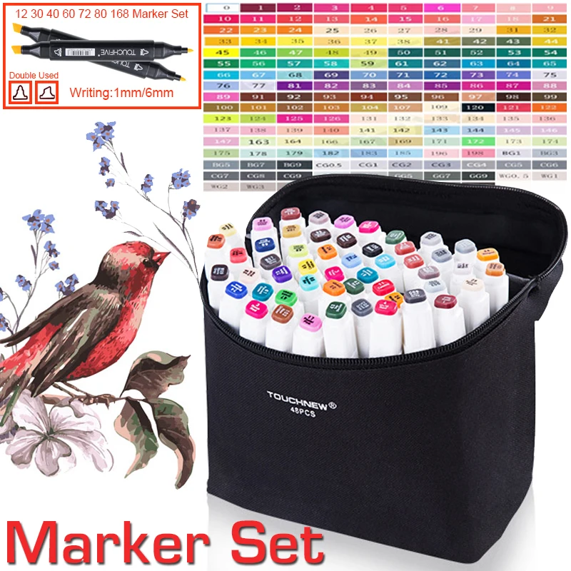 

Touchfive marker 168 Colors Pen alcohol Marker Set Dual Head Art Markers for Draw Fashion Clothing School Student Design