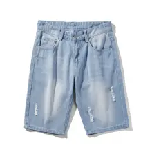 Летние джинсы, шорты мужские джинсовые шорты мужские рваные джинсы шорты больших размеров heren korte broeken
