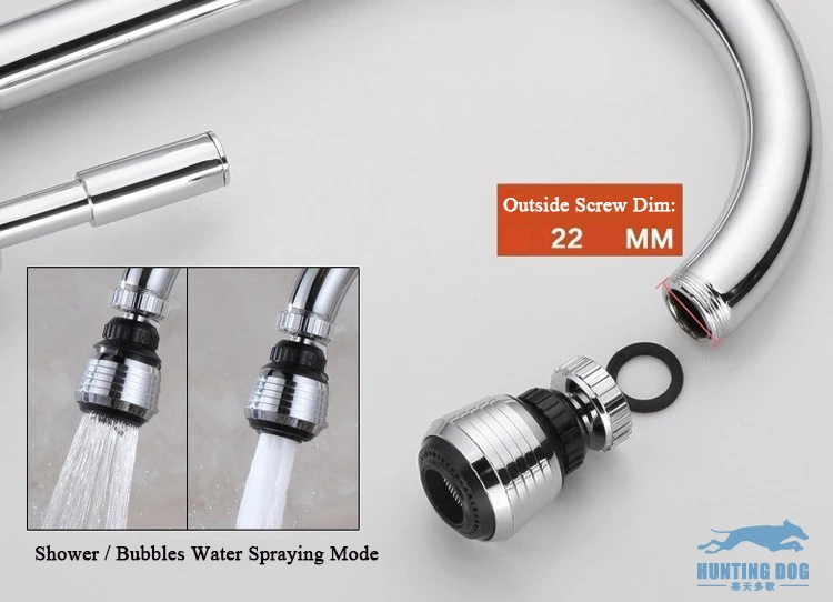 Swivel 360 Rotate Water Saving Faucet Mixers & Taps Aerator Nozzle