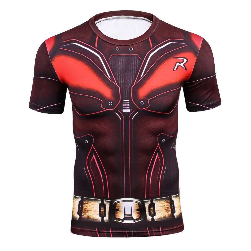 

Robin 3D Printed T shirts Men Compression Shirt 2018 New Batman Cosplay Short Sleeve Tops For Male Fitness Clothing