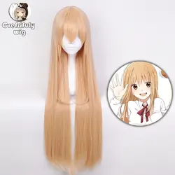 Высокое качество Himouto! Umaru-chan Doma Umaru косплэй парик синтетические волосы светло оранжевый длинные прямые Хэллоуин костюм играть