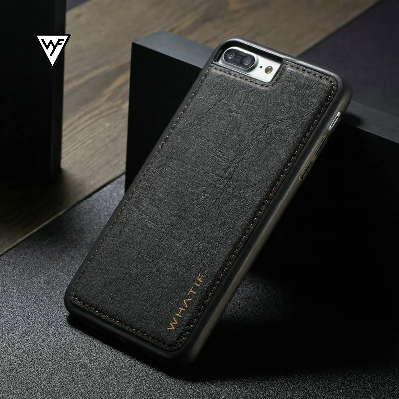 

WHATIF Case for Apple Iphone X 7 8 6S Plus Luxury Vintage Ultra-thin Kraft Leather Cover for Iphone XS Max XR Business Back Case