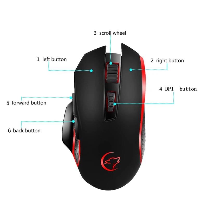 G821 игровая мышь беспроводная Регулируемая 2400 точек/дюйм оптическая компьютерная