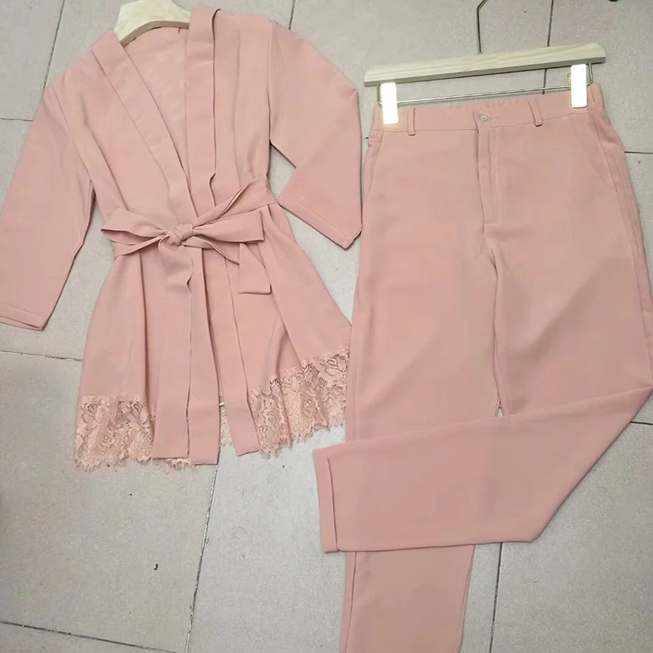 2019-new-office-women-s-suit-sexy-long-sleeved-V-neck-lace-cardigan-jacket-and-pants (1)