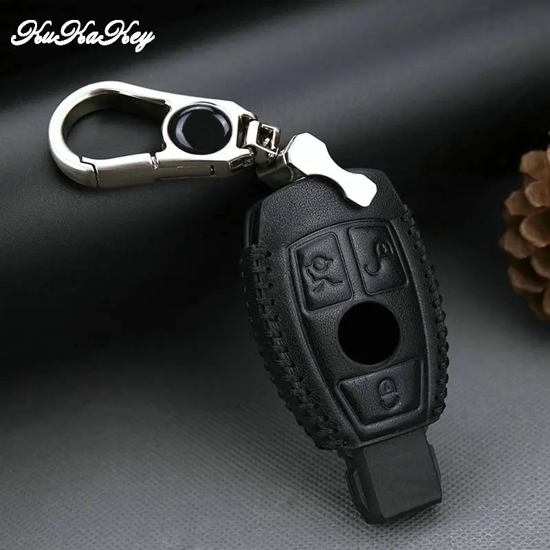 Кожаный чехол для автомобильного ключа Mercedes Benz A B G R Class W203 W210 W211 W124 W202 W204 W205 W212 W176