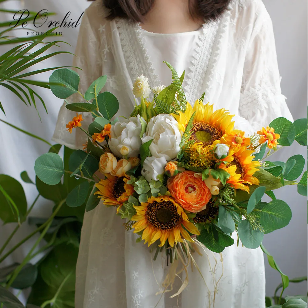 Peorchid ヴィンテージ黄色ひまわり結婚式の花嫁の花束デ Feurs Artificiel 牡丹ブーケブライダルシルクフラワーブーケ 19 新 ウェディング ブーケ Aliexpress Peorchid ヴィンテージ黄色ひまわり結婚式の花嫁の花束デ Feurs Artificiel 牡丹ブーケブライダルシルクフラワーブーケ 19 新 ウェディング ブーケ Aliexpress