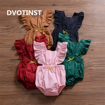 

Dvotinst Newborn Baby Girls Clothes 5 colours Cotton Short Sleeve Bodysuit Skirt Outfits Infant Toddler Jumpsuit Flora Costume