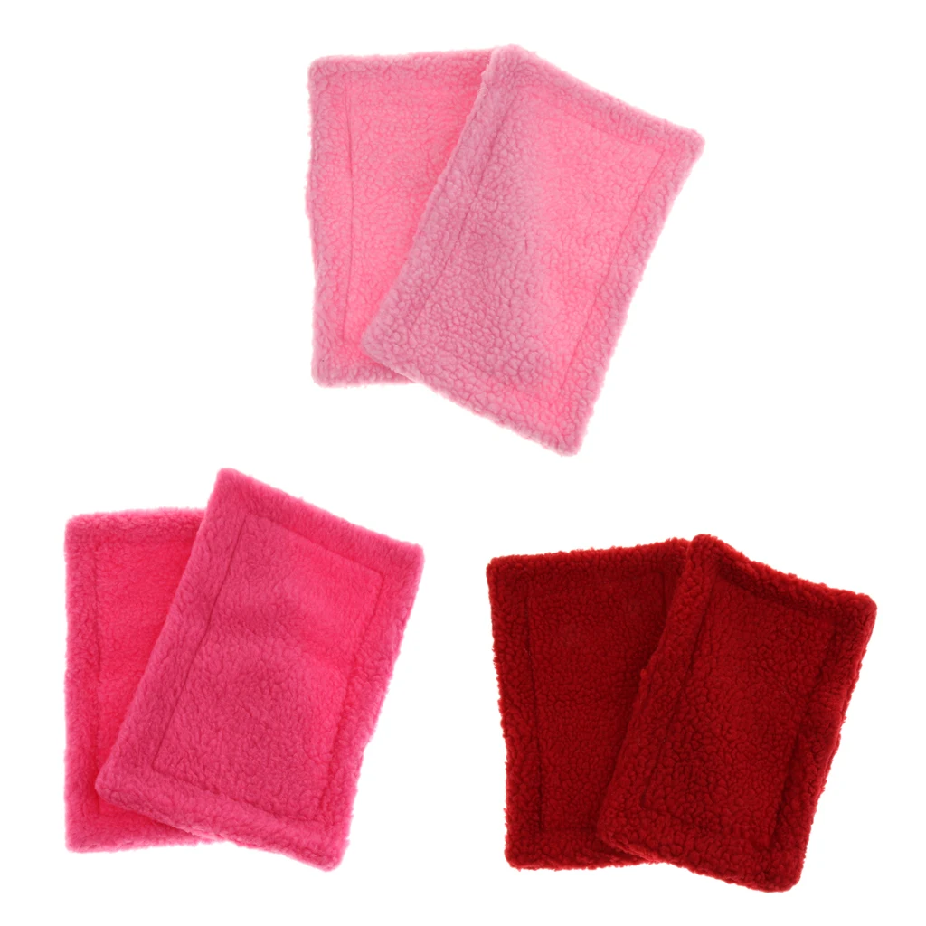 2 Pack Velvet Small Animals Warm Mat for Hamster, Guinea Pig, Ferret