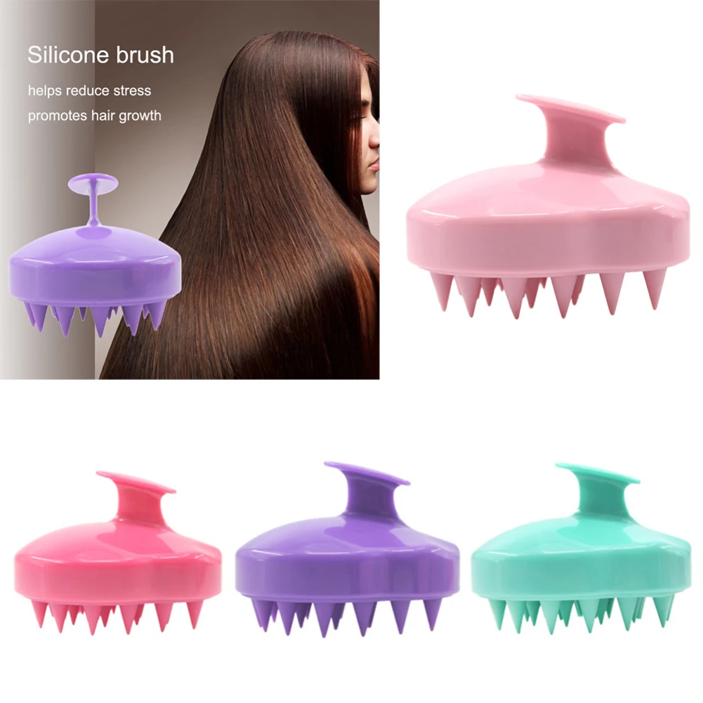 10 Colors Comb Handheld Silicone Scalp Shampoo Massage Brush Washing Comb Shower Head Hair Mini Head Meridian Massage Therapy