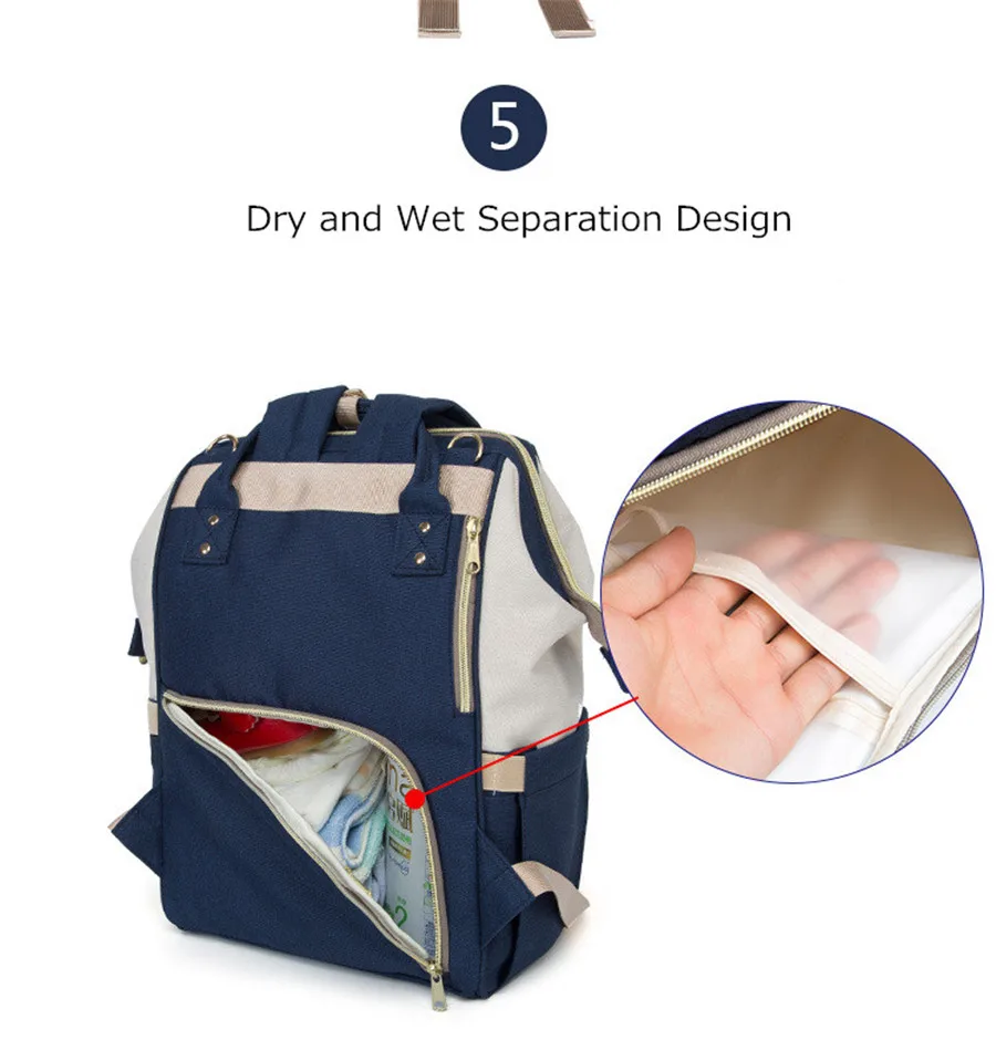 Dokoclub сумка для подгузников для мамы и ребенка, многофункциональная сумка для подгузников, дорожная сумка, влажный водонепроницаемый рюкзак, Большая вместительная сумка для ухода за ребенком