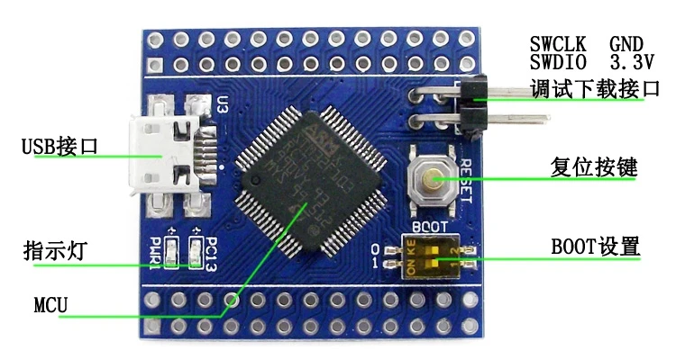 Встроенная карта STM32F103RBT6Mini Core системная плата STM32 Cortex-m3