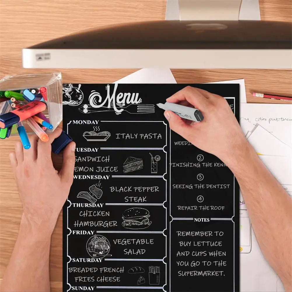 

Fridge Dry Erase Board Calendar Magnetic Refrigerator Dry Erase Weekly Menu Meal Planner With Grocery List And Notes Organiser