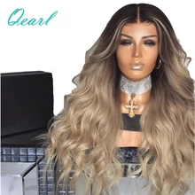 Ombre Blonde Lace Front Human Hair Wigs 13*4 Middle Part Malaysian Remy Hair PrePlucked Wavy Wig with Baby Hair Qearl