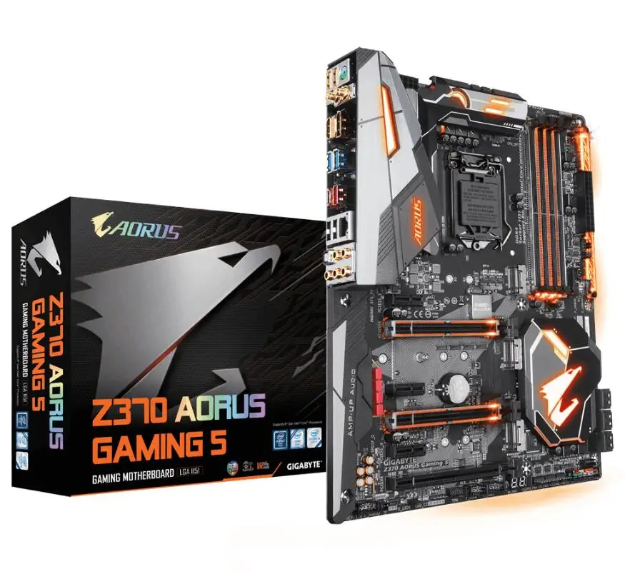 Новая материнская плата для Gigabyte Z370 AORUS Gaming 5 LGA1151 DDR4 8100 SATA3 USB3.0 поддержка i3 8500 i5 8700