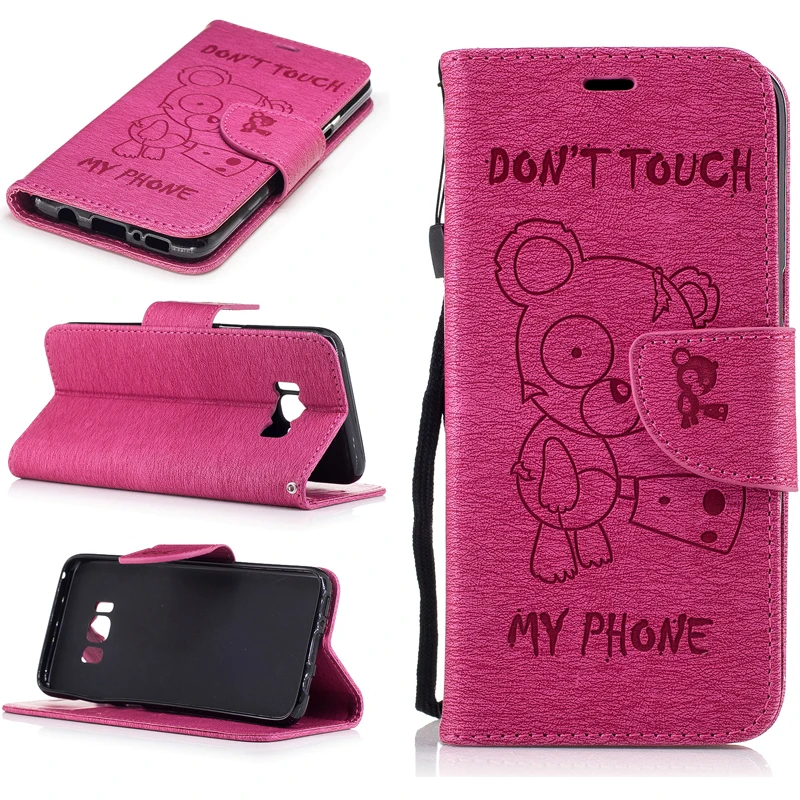 

Embossing Pattern Bear PU Leather Cases for Samsung Galaxy S8 G9500 Flip Mobile Phone Cases with Wallet Card Holders&Kickstand