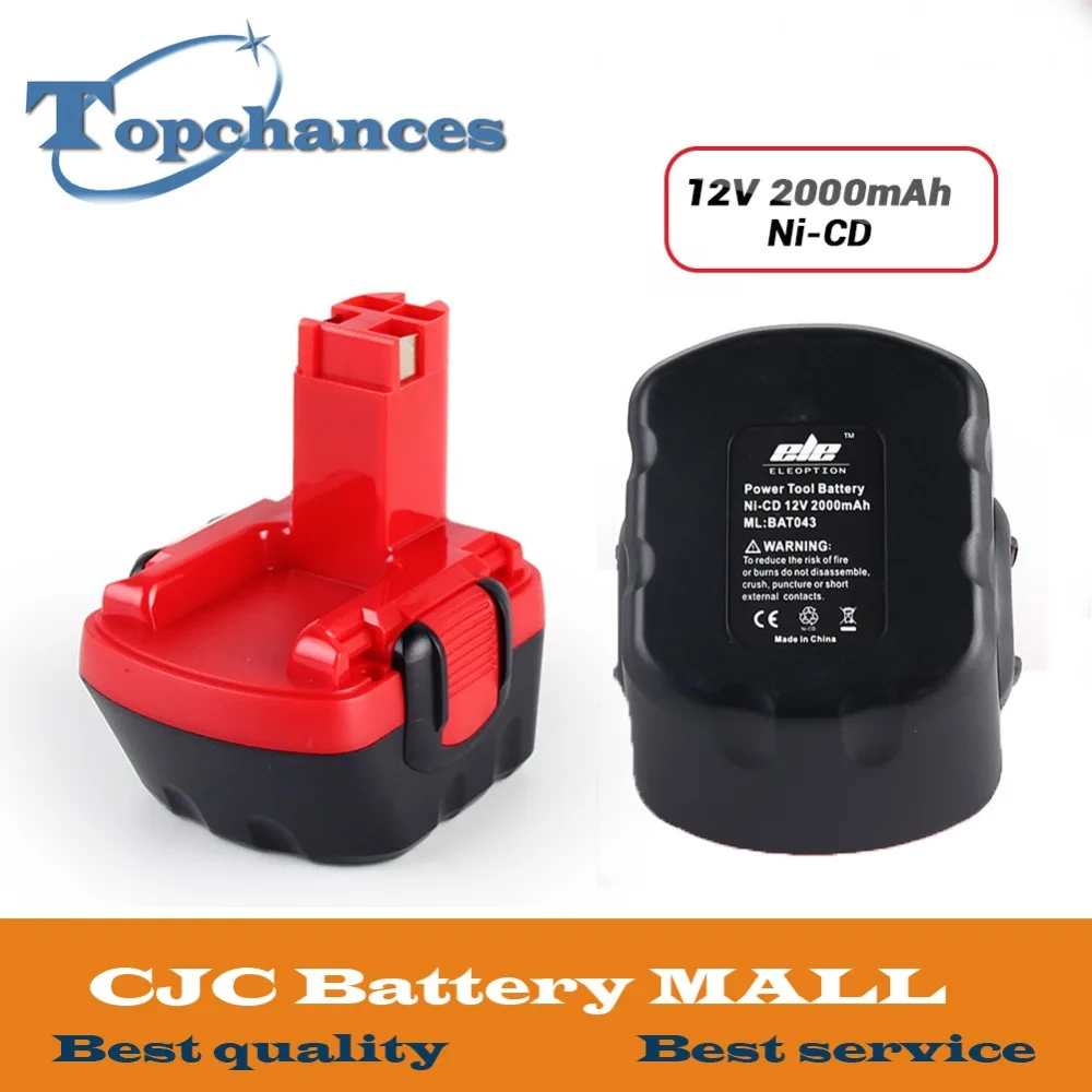 Newest RU US High Quality 12V 2000mAh Ni-CD Battery for Bosch GSR 12 VE-2, 2000mAH NI-CD BAT043 BAT045 BTA120 26073 35430