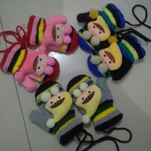 3 months -3 years old Boys and Girls Gloves New Products Winter Warm Gloves with a Rope That Wool Children Cartoon Hanging Neck
