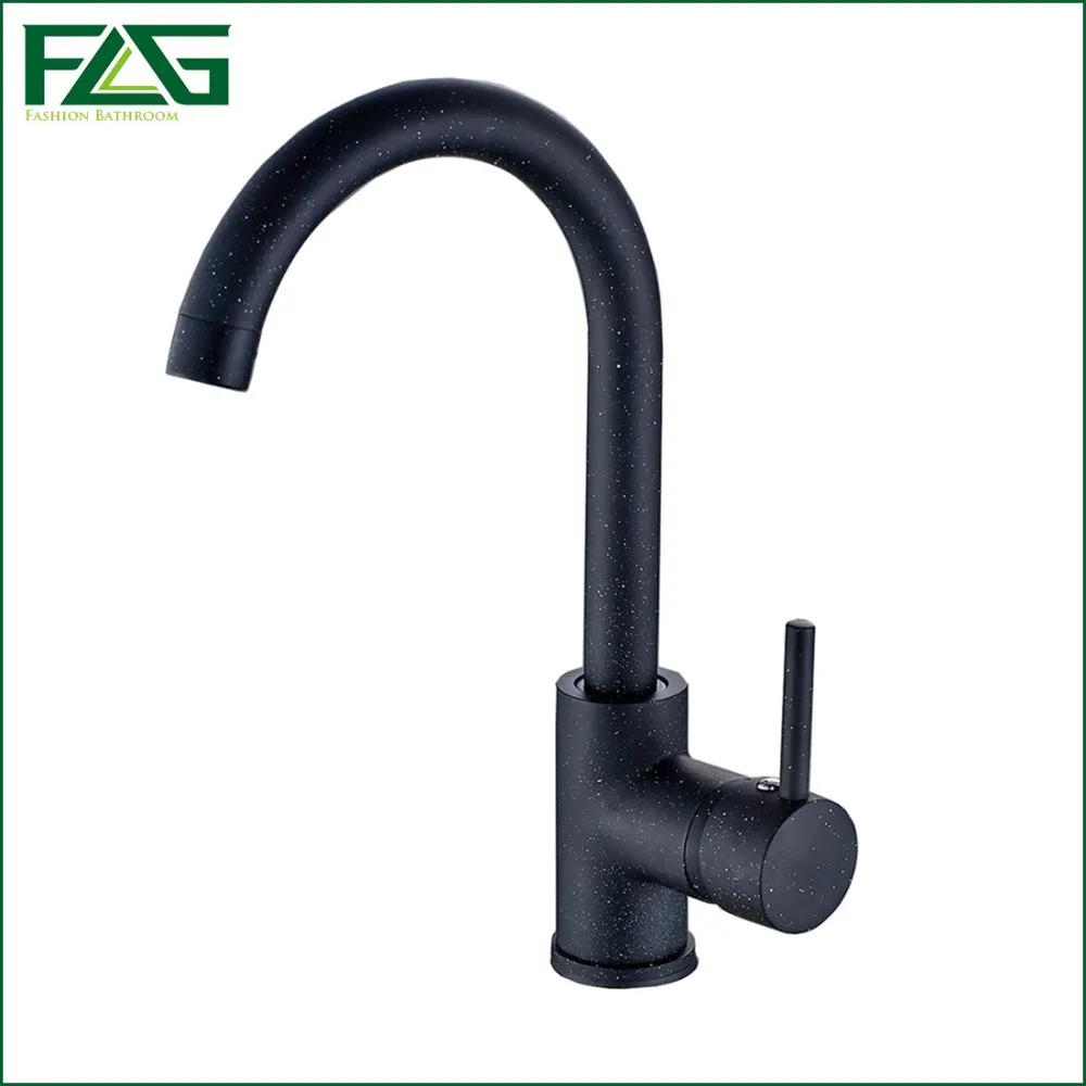 

FLG Free Shipping 360 Degree Rotating Copper Dot Black Kitchen Faucet Hot And Cold Water Vegetables Basin Sink Mixer Tap C008P