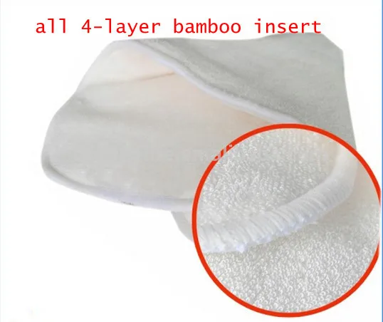 

New Reusable and Easy Use, Soft and Breathable Baby Modern Cloth Diaper Nappy Liners Inserts Bamboo 4 Layer 5pcs/lot
