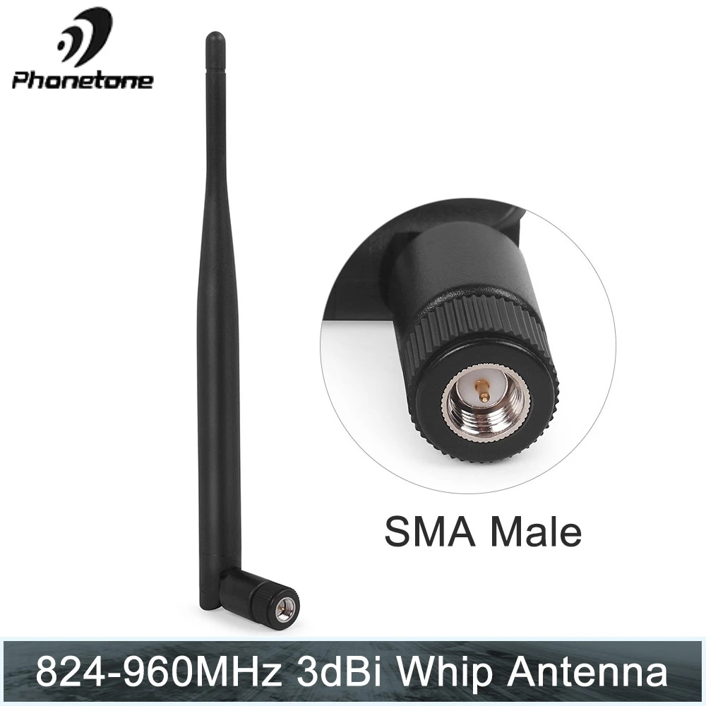 Антенна GSM 3dBi 824 960 МГц черная комнатная прямоугольная антенна с разъемом SMA типа