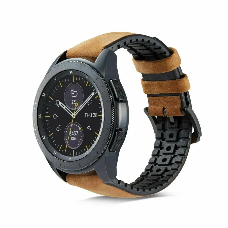 Силиконовый кожаный ремешок для samsung Galaxy Watch 42 мм 46 мм ремешок для gear S2 S3 классический Frontier ремешок для huawei Watch GT ремешок