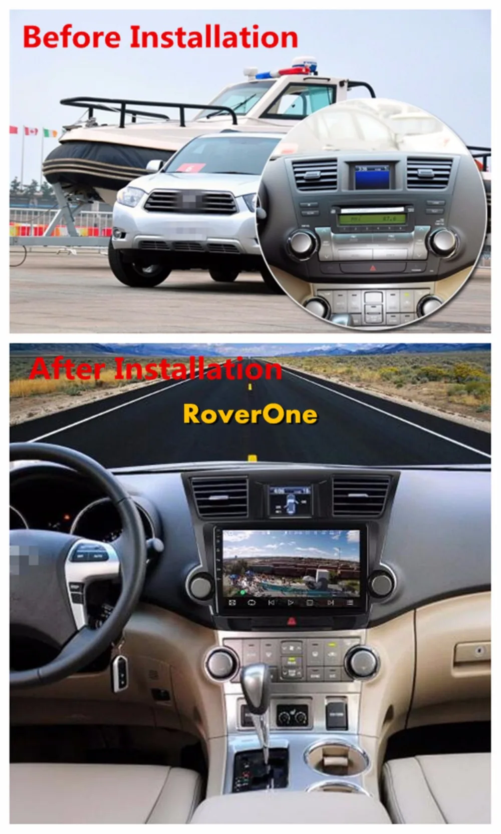 Clearance Car Radio for Toyota Highlander Kluger 2009 - 2013 Octa Core Android 9.0 Touch Screen Stereo GPS Navigation Sat Navi NO DVD 3