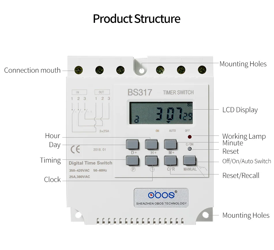 380V lcd цифровой многоцелевой трехфазный Программируемый Регулятор мощности переключатель времени мотор таймер