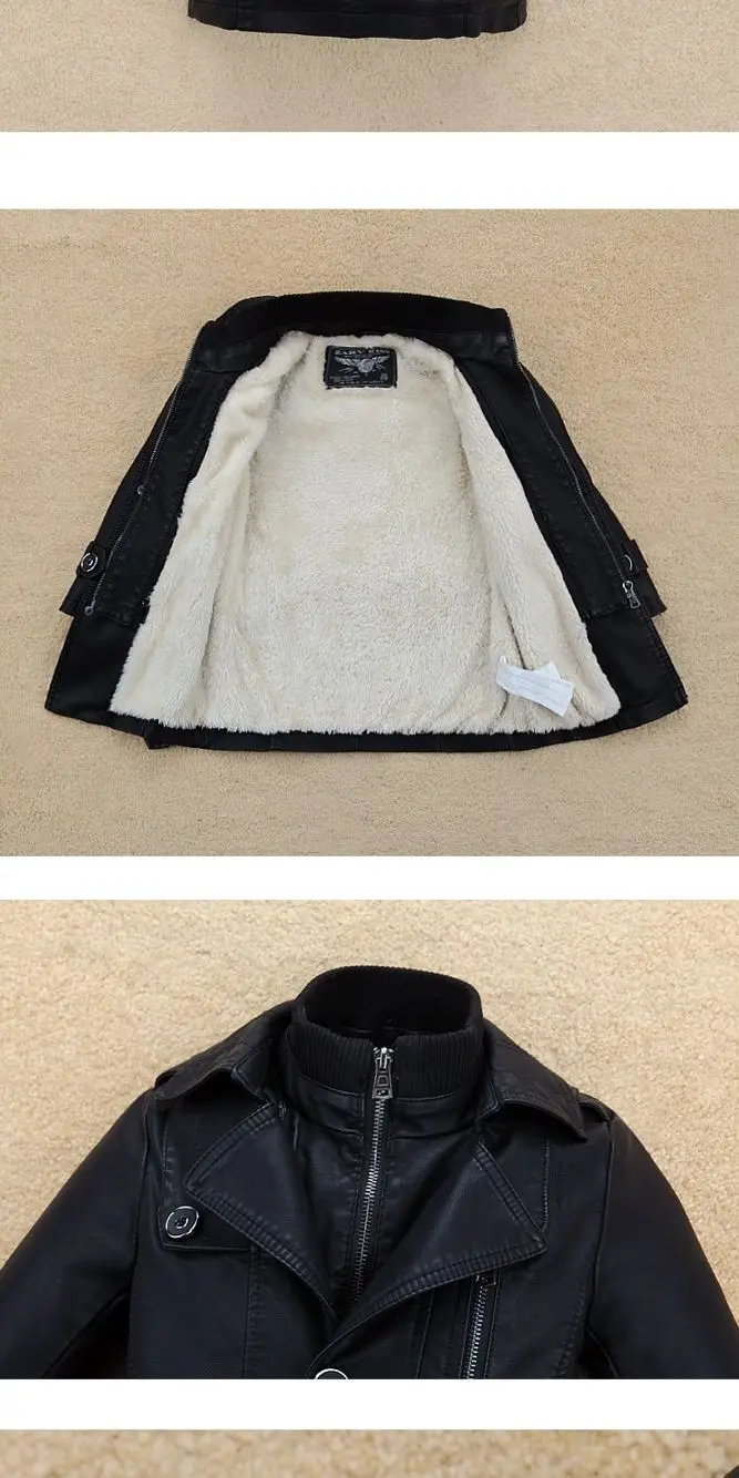 Jackets For Boy Faux Wool Coat For Boys Leather Jacket Children Kids Leather Jacket For Trench Coats Military Baby Clothes  8