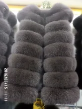 75 cm long side-by-side real natural fur vest the fox