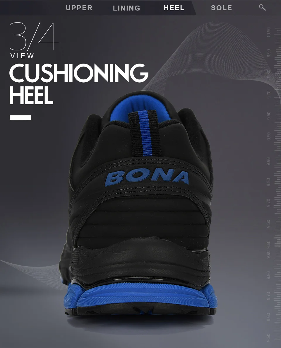 BONA/Новинка года; Дизайнерские мужские кроссовки; уличная прогулочная спортивная обувь для мужчин; мужские кроссовки на шнуровке; Мужская обувь из яловичного спилка; трендовая обувь