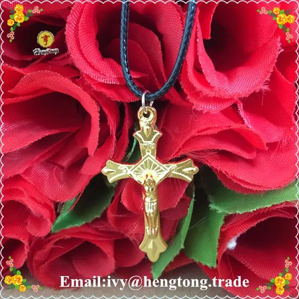 Free Shipping Wholesale Gold Alloy Metal Catholic Rosary Crucifix Cross