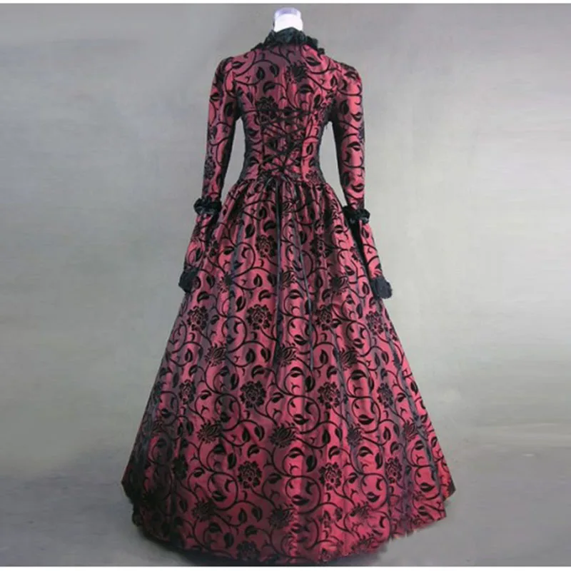 wine-red-and-black-marie-antoinette-masked-ball-victorian-costume2