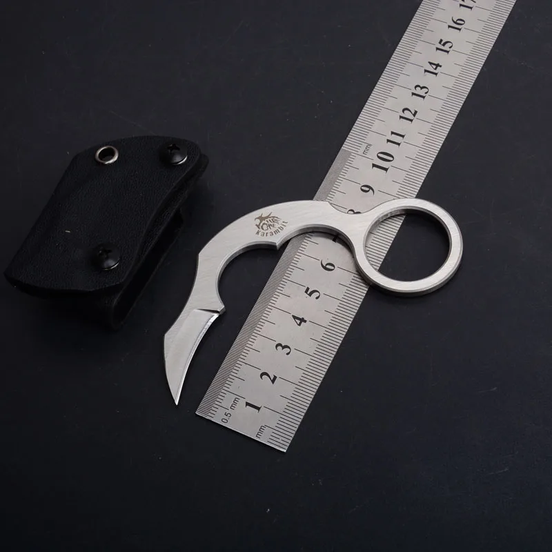 

Hysenss Small Karambit Claw Knife D2 Steel Tactical Camping Hunting Survival Pocket Utility EDC Tools Neck Rescue Knife