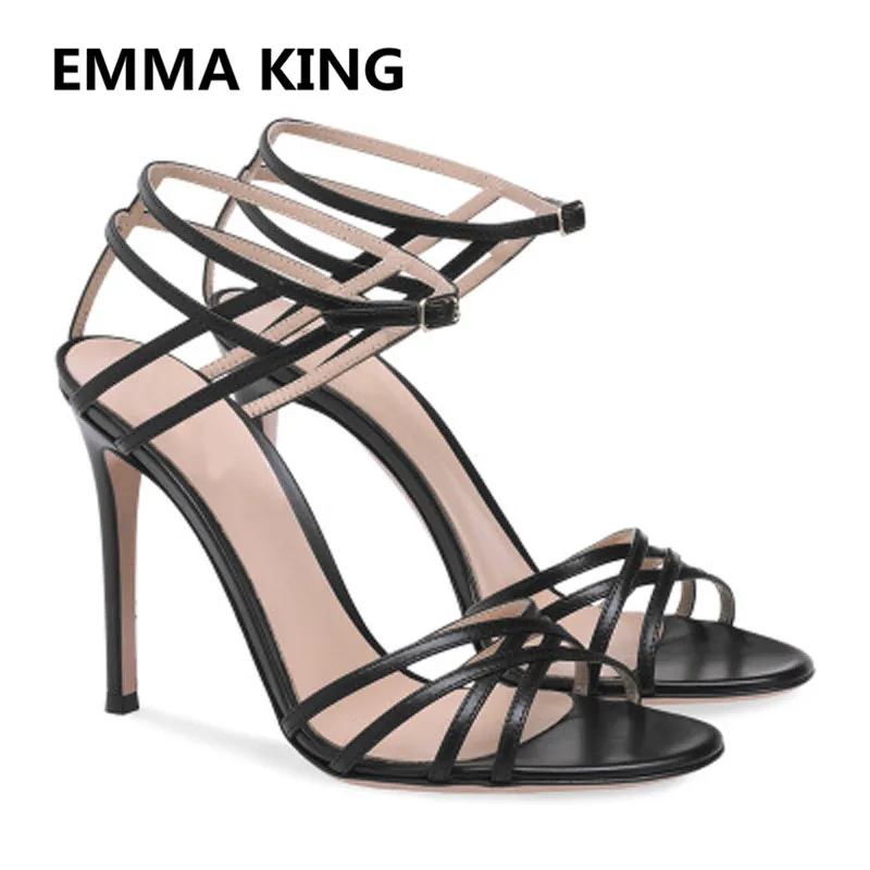 

2019 New Arrival Ankle Buckle Strap Women High Heels Sandals Open Toe Sexy Stilettos Ladies Party Wedding Shoes Woman Sandalias