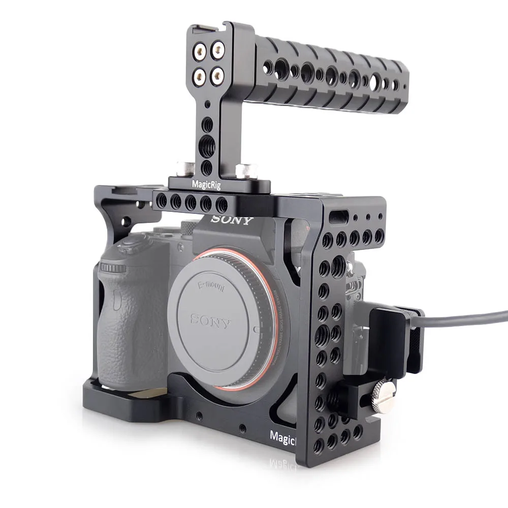 MAGICRIG DSLR Camera Cage with Top Handle + HDMI Cable Clamp For Sony