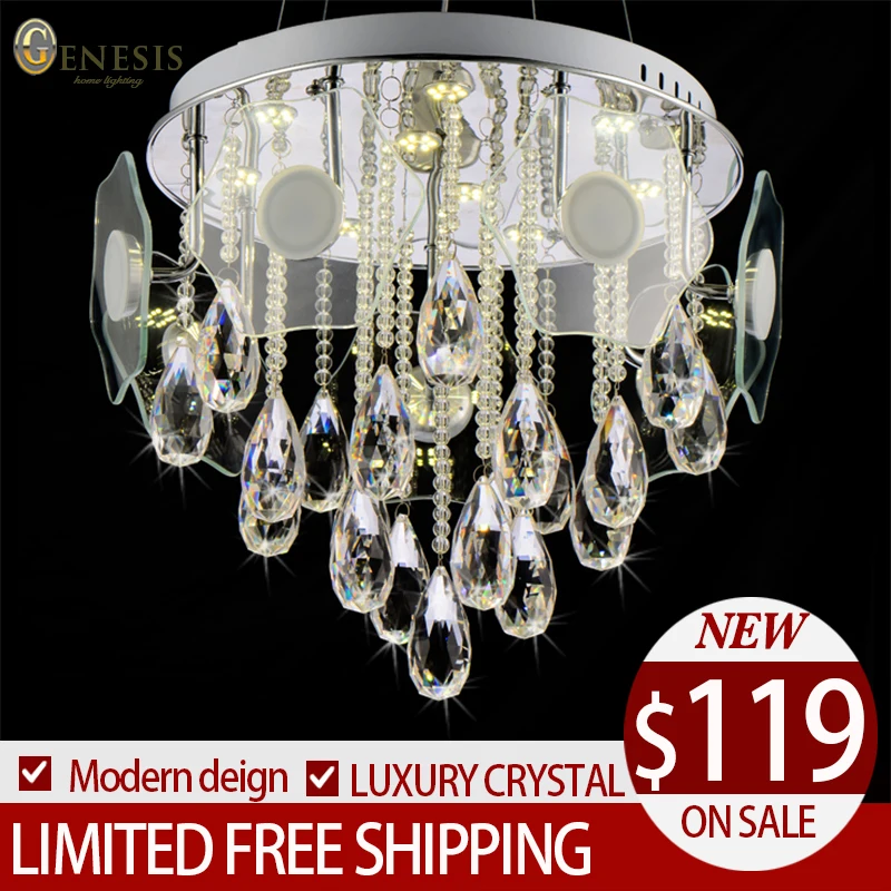 

GLD17065 Modern round ON SALE round LED crystal chandeliers lights acrylic and stainless steel free shipping
