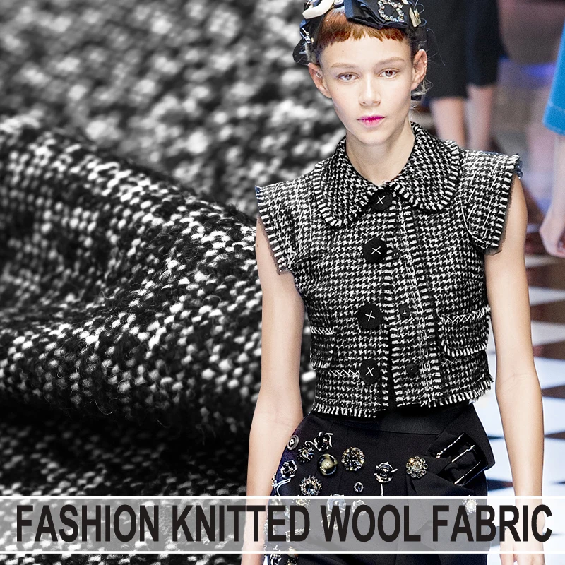 

145CM Wide 540G/M Knitted Viscose and Wool Fabric for Autumn and Winter Overcoat E297
