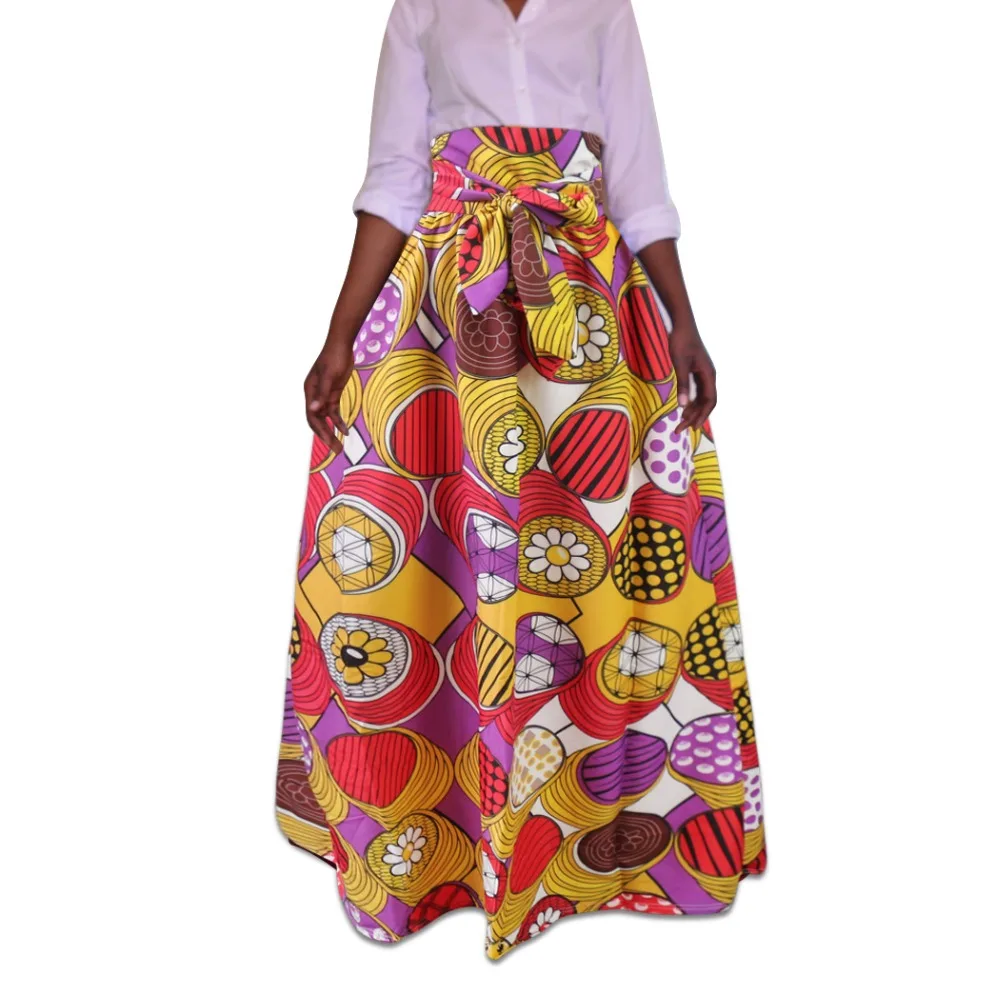 Сексуальная Женская длинная африканская юбка макси с принтом, традиционная африканская стильная Свободная Женская юбка, большие размеры, M-5XL