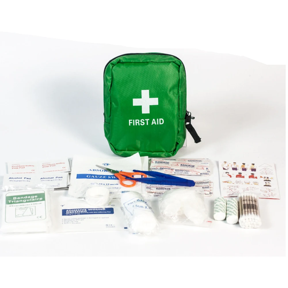 

61pcs/set Oxford Cloth First Aid Bag Outdoor Sport Treatment Pack Waterproof Home Mini Wilderness Medical Safe Emergency Kit