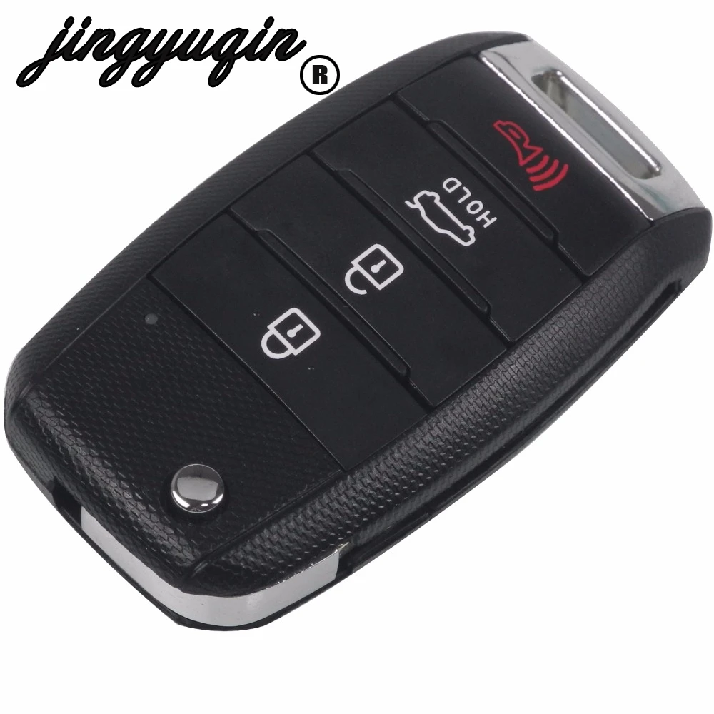 

jingyuqin For KIA Carens Cerato Forte K3 K5 4 Buttons Remote Folding Flid Key Case Shell Cover Car Fob Cover Housing
