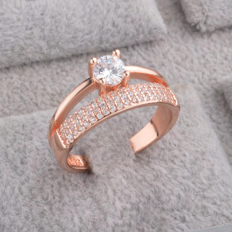 

JEXXI Hollow Design Full Austrian AAA+ Crystal Ring Women Girl Rose Rings Fashion Jewelry Wedding Anillo Bijoux