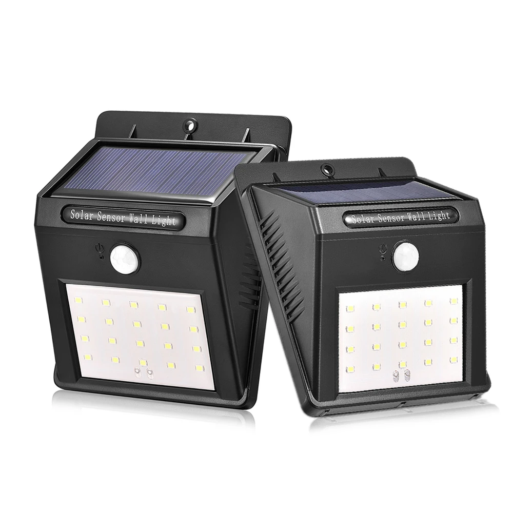 

2Pcs LED Solar Light Outdoor Wireless 20 Led PIR Motion Sensor Garden Lights Waterproof Patio Solar Powered Street Security Lamp