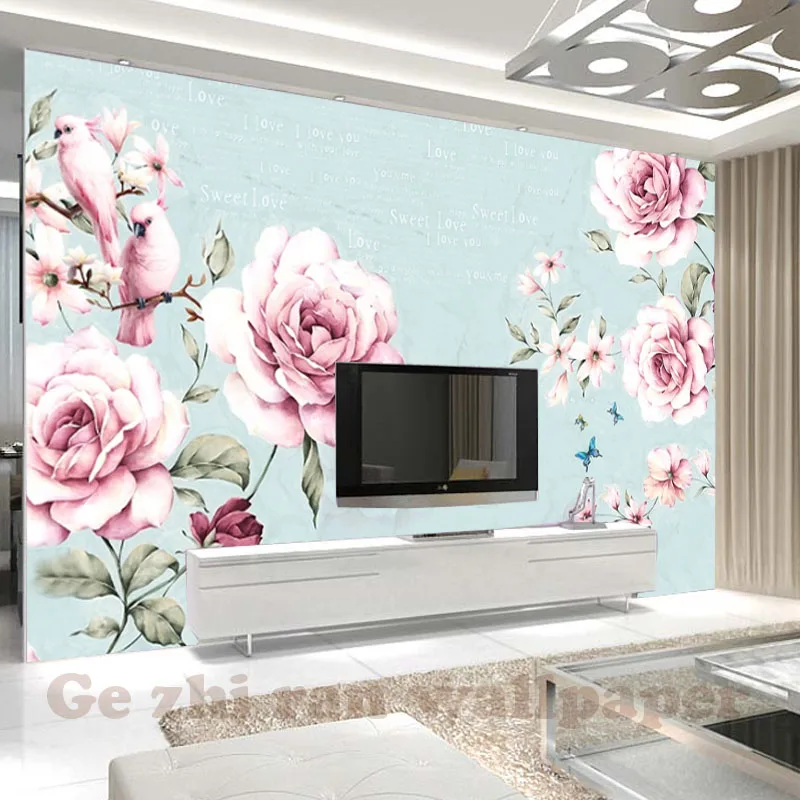 

Custom 3D Mural WallPapers Hand-painted retro flowers Wallpaper Living Room Bedroom TV background Wallpaper Home Decor
