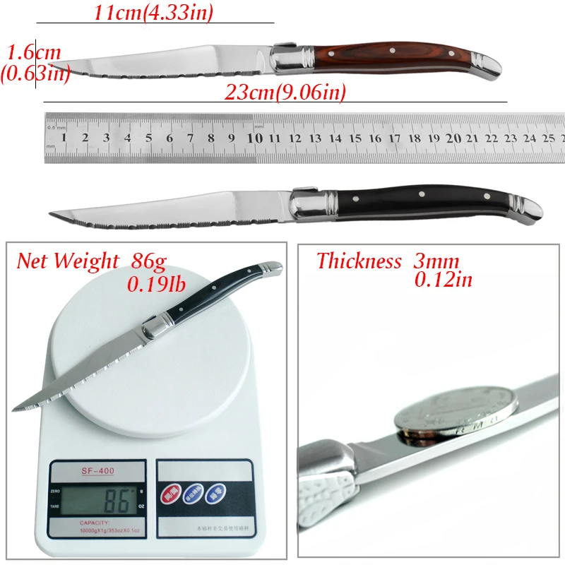 Новинка 2 шт. 9 дюймов Стиль Laguiole высокое качество стейк ножи Набор с деревянной ручкой Обеденный нож для стейка столовые приборы Наборы Посуды