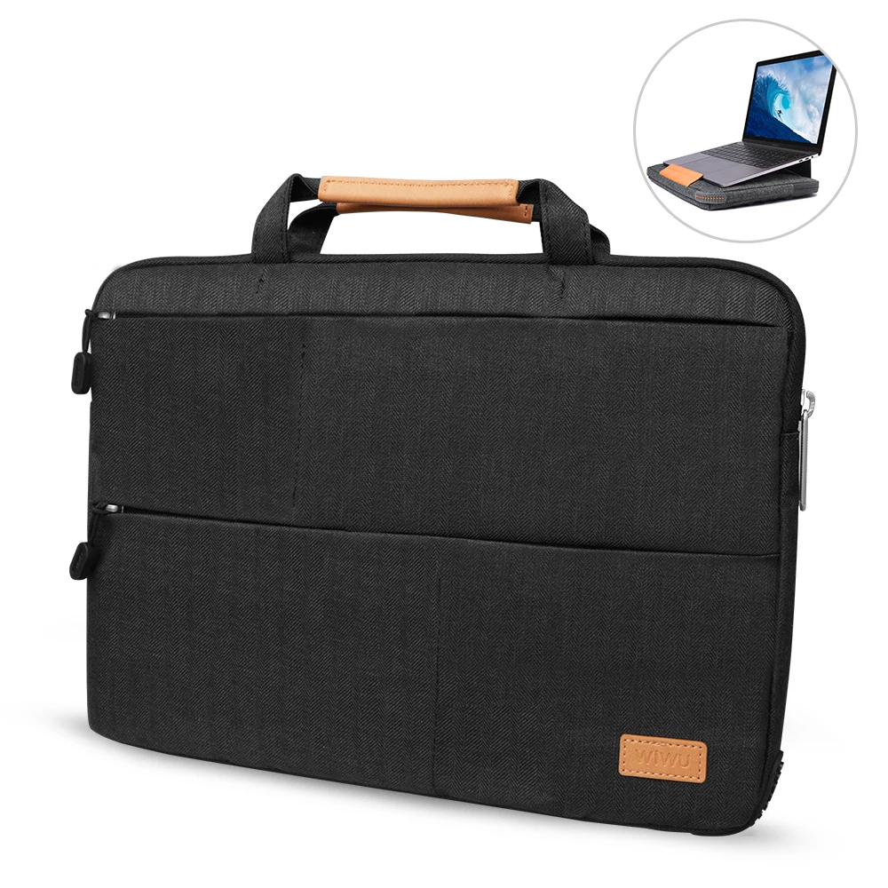 

Stand Laptop Sleeve Black Gray 13 13.3 15.4 15.6 Notebook Bag Waterproof Shockproof Laptop Case With Zipper For Macbook Xiaomi