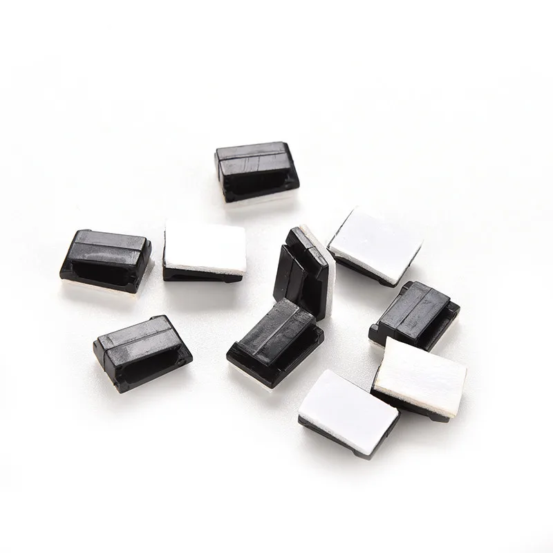 Hot 50Pc Single Hole Plastic Office Wire Cord Cable Wrapper Pasted Flat Cable Holder Winder Cable Clips Fixer Organizer Winder - ANKUX Tech Co., Ltd