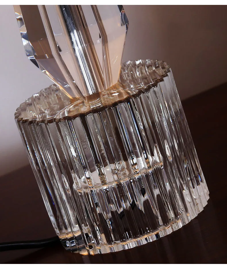 Современная капельная K9 Хрустальная настольная лампа Abajurs кристалл гостиная домашний Декор лампы Настольная ткань спальня тумбочка светильник