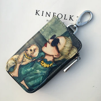 

Famous Casual Car Key Wallet Key Holder Housekeeper Keys Organizer Keychain Covers Case Bag Pouch Keychains Llaveros Mujer