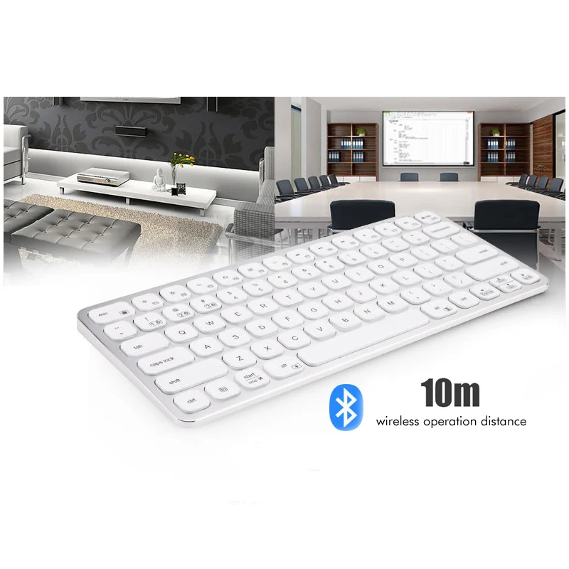 B. O. W Bluetooth клавиатура с подсветкой(подсветка), алюминиевая ультра-тонкая беспроводная клавиатура для настольного компьютера, ноутбука, планшетов, смартфонов