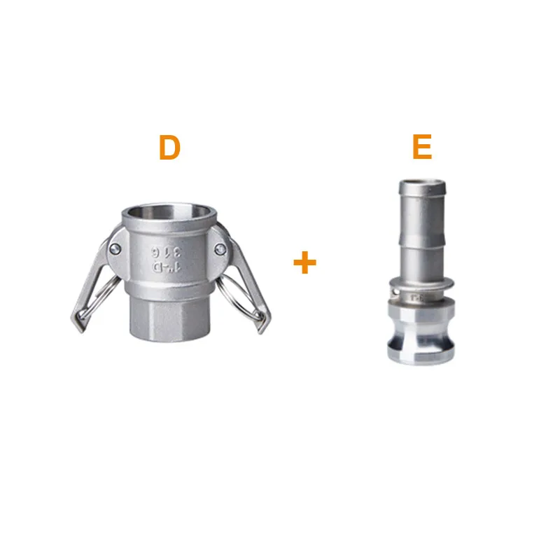 DN15 1/" Тип B/C/D+ DP/E/F Тип DC+ E/F Camlock фитинг адаптер Homebrew 304 соединитель из нержавеющей стали быстроразъемный соединитель - Цвет: D and E